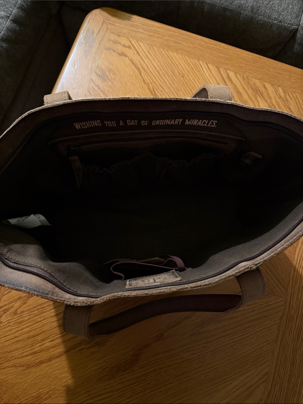 STS Ranchwear dark brow and White Cowhide Tote with Brown Leather Trim - Picture 4 of 4